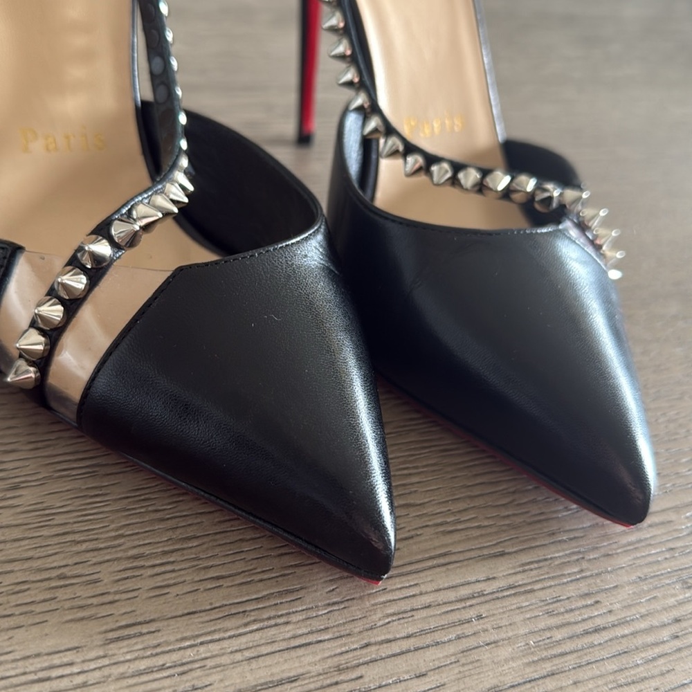 Christian Louboutin Spike Cross 100 Black Pump - Picture 4 of 13